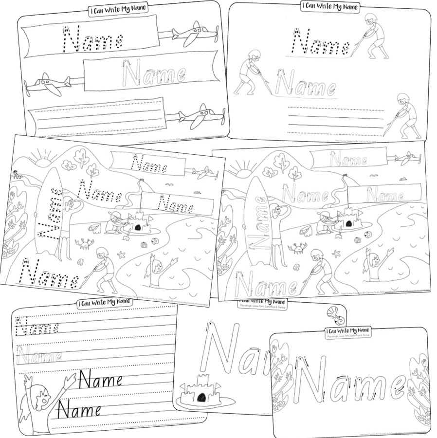 Educational Elle Collective | Name Writing Practise | Beach Ed. (Digital Download)