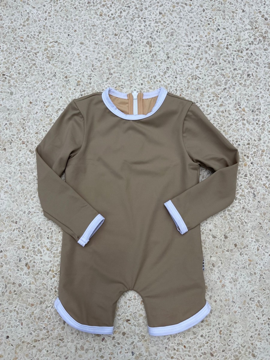 Clothes & Accessories Atilla and Co | Kiko Swim Boy Leg Long Sleeve | Sand