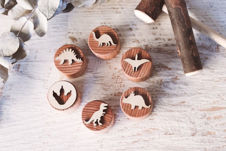 Play Time Let Them Play | Wooden Stampers - Dinosaurs