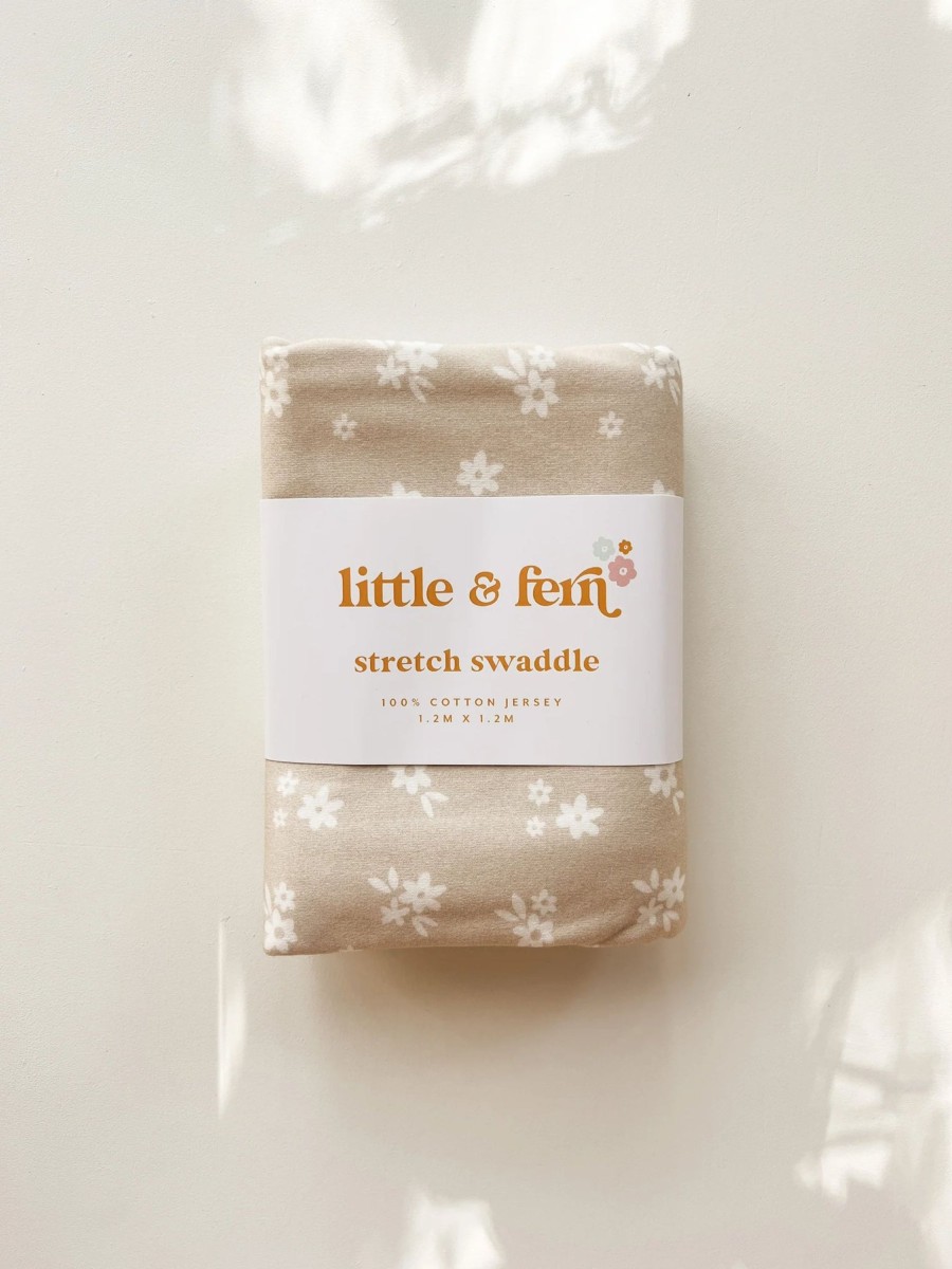 Baby Little and Fern | Neutral Daisy | Jersey Swaddle